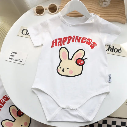 Family Cute Matching T Shirts Parent-child Rabbit Clothes Funny Dad Mom and Son Daughter Cotton Tees Tops Baby Newborn Bodysuit