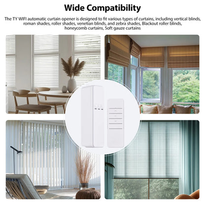 Smart Automatic Curtain Opener Remote Controller TY WiFi Smart Curtain App/Timer Voice Control Automatic Curtain Opener A Closer