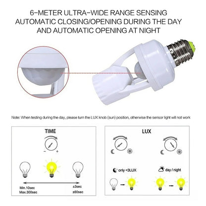 Enhance Your Lighting Experience with Our Smart E27 Bulb with Infrared Motion Sensor Energy-efficient and Adjustable Sensitivity