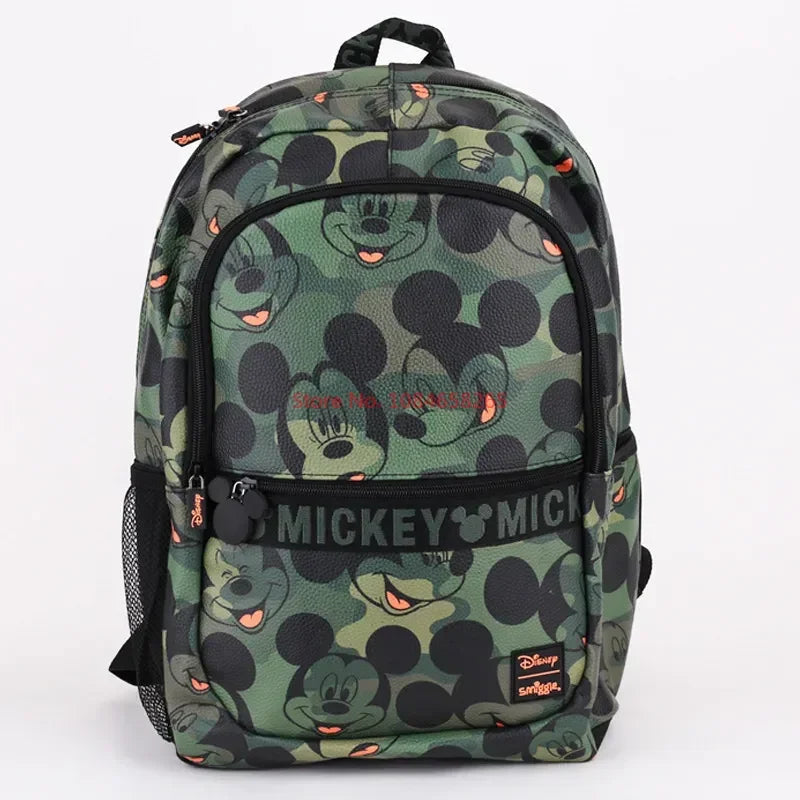 Genuine Australian Smiggle Schoolbag Cute Army Green Mickey Student Children's Large Capacity Backpack Meal Bag Student Gift