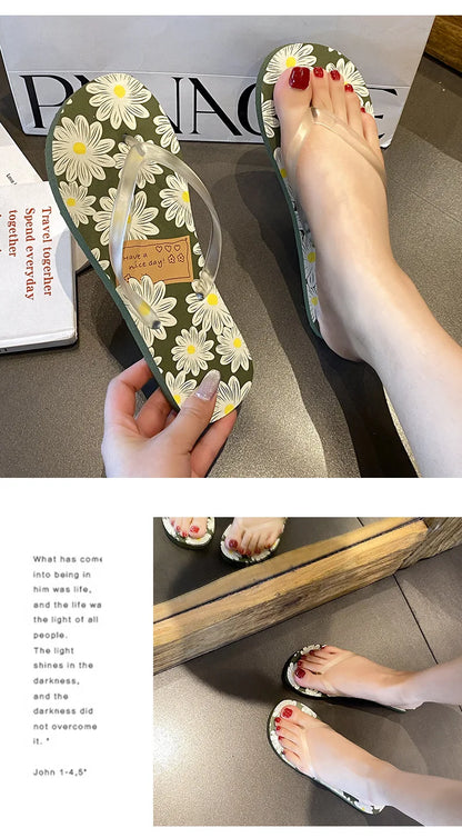 Flip Flops Trendy Summer Outerwear Fashionable Clip On Beach Slippers Anti Slip Couple'S Splint Slippers Leisure Convenience