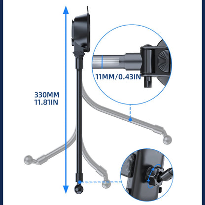 Dashboard Phone Holder for Car【360° Widest View】9in Flexible Long Arm, Universal Handsfree Auto Windshield Air Vent Phone Mount