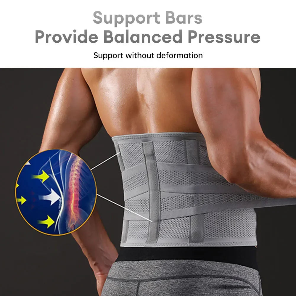 2024 Adjustable Back Braces Waist Belt Men Women Work Lower Back Pain Relief Breathable Anti-skid Spine Lumbar Support Belt