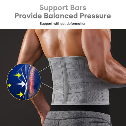 2024 Adjustable Back Braces Waist Belt Men Women Work Lower Back Pain Relief Breathable Anti-skid Spine Lumbar Support Belt