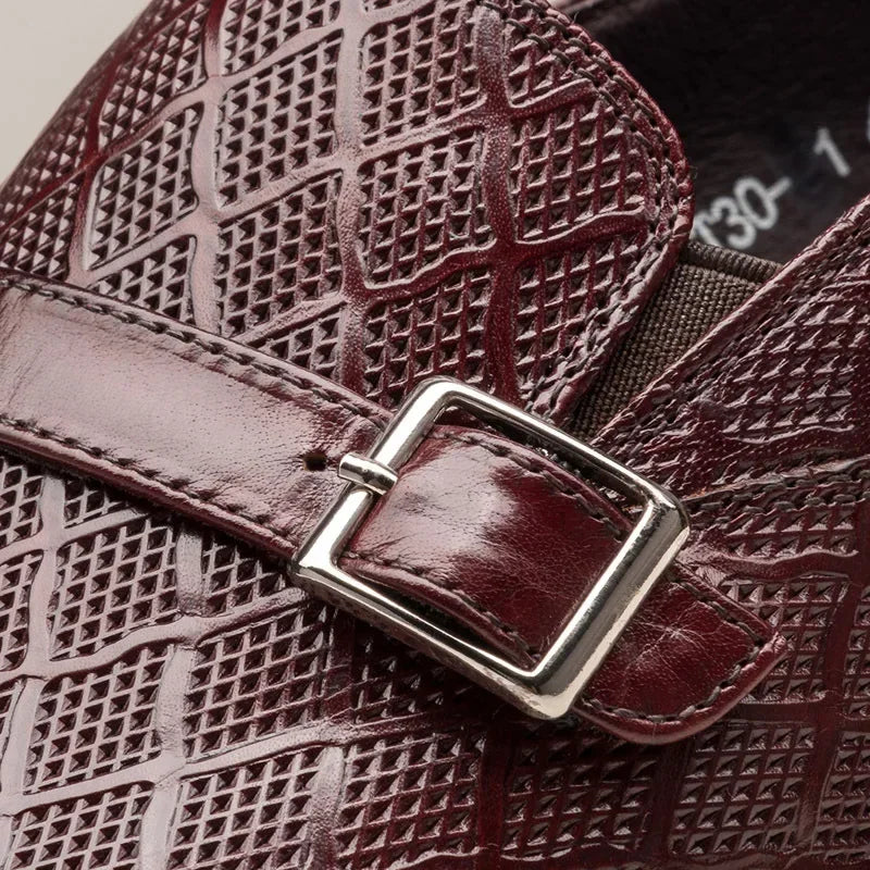 Fashionable Classic Men Formal Shoes Buckle Patent Leather Shoes Small Square Toe Slip-on Formal Party Shoes Men Wedding Shoes