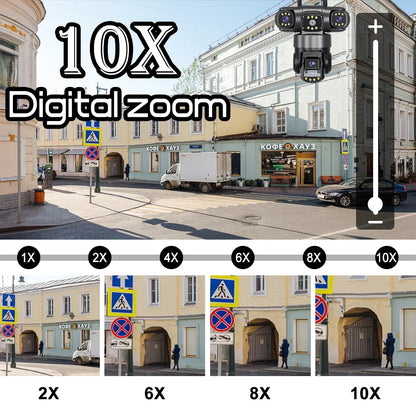 CCTV 3 Lens Video Surveillance Camera Wifi Network Camera 4G SIM Card Wireless 360 Monitor Outdoor Waterproof Security Cameras