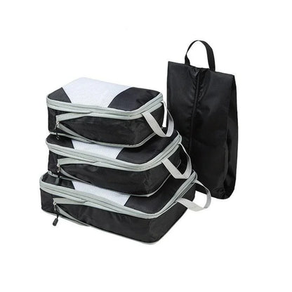 4 Pcs/set Compression Packing Cubes Travel Storage Bag Suitcase Packing Mesh Bags for Clothing Underwear Shoes