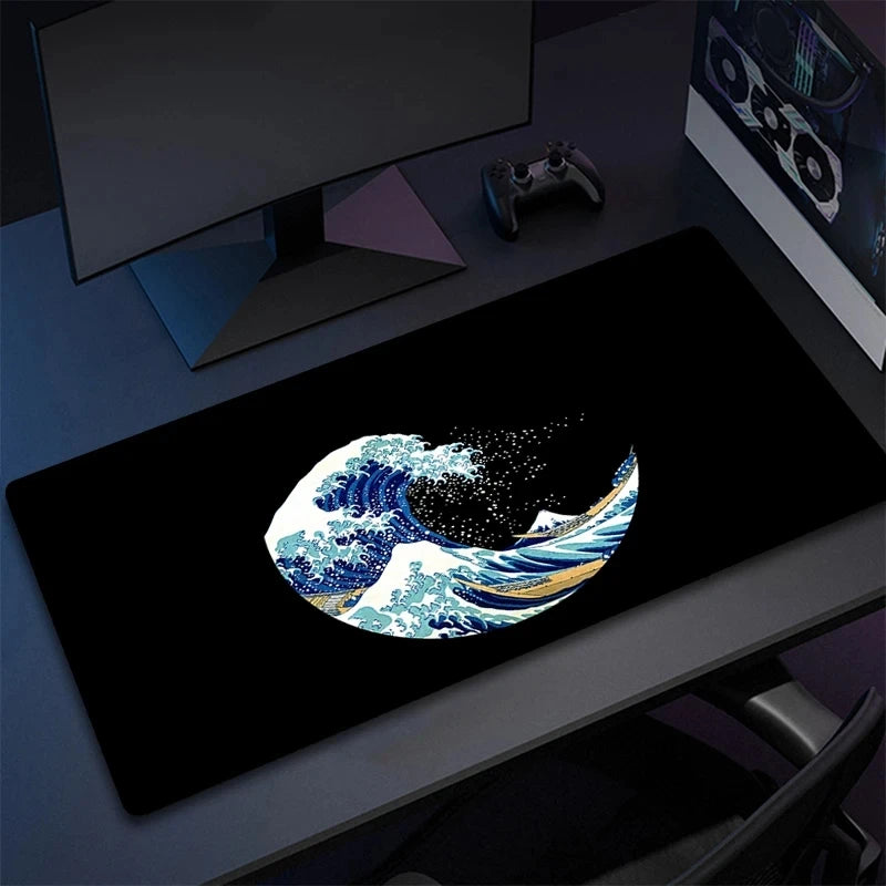 Mousepad Japan Art Great Waves Rubber Mouse Pad Lock Edge Playmat Non-Slip Office Computer Mice Pads Table Gaming Accessories