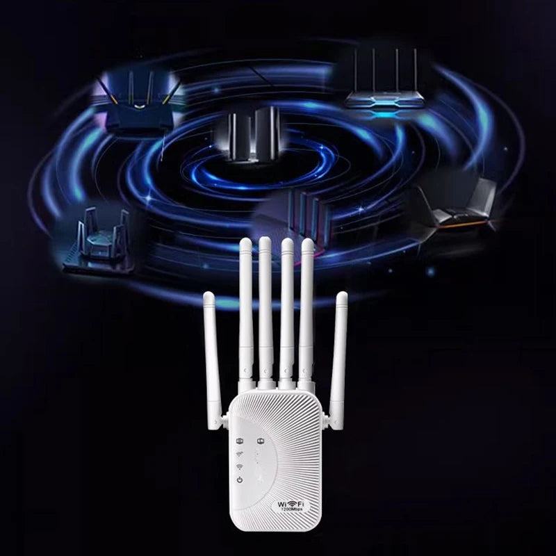 Xiaomi New 1200M WiFi Repeater 2.4G/5G Dual Band Wifi Amplifier Network Expander Range Extender 6 Antenna Wireless Wi-Fi Router