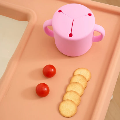 1PCS Baby Silicone Double Handle Snack Cup BPA Free Portable Feeding Food Baby Snack Container Baby Snack Box Cup Baby Stuff