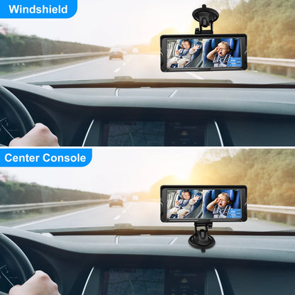 Car Baby Camera Dual Channel 6.8inch 1080P Display with 2 IR Night Vision Camera and 150° Wide View Angle Automotive Baby Camera