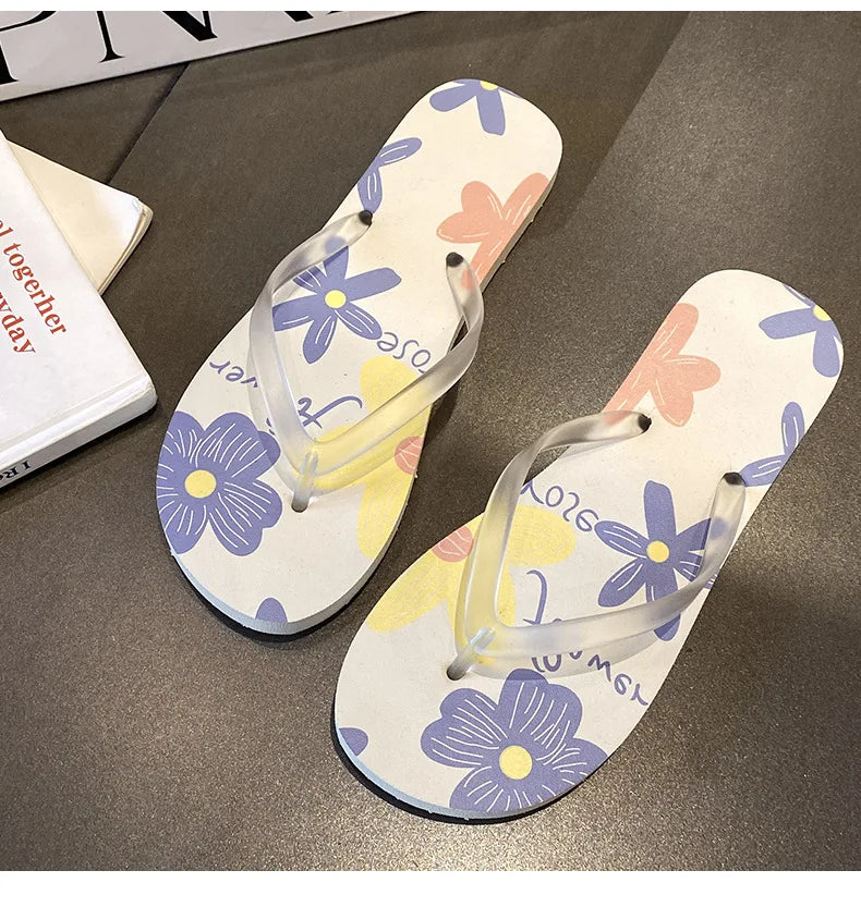 Flip Flops Trendy Summer Outerwear Fashionable Clip On Beach Slippers Anti Slip Couple'S Splint Slippers Leisure Convenience