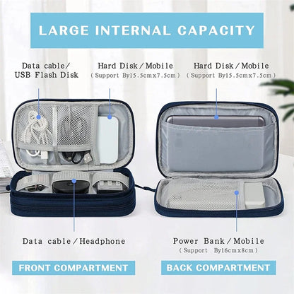 Travel Organizer electronics accessories organizer portable waterproof double layers storage for cable hard disk Power Bank