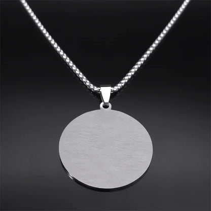 Seven Archangels Amulet Stainless Steel Necklaces Men Seal of Salomon Talisman Christian Protection Jewelry collar hombre N1162