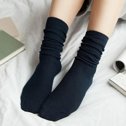 Women's Socks for Woman Winter Autumn Middle Tube Kawaii Cotton Black Red Khaki Feminino Girls Cute Stockings FDT112