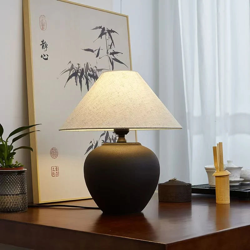 Retro Ceramic Floor Lamp, Bedroom Table Floor Lamp, Living Room Bedside Floor Lamp, Room Decoration Indoor Lighting Lamp