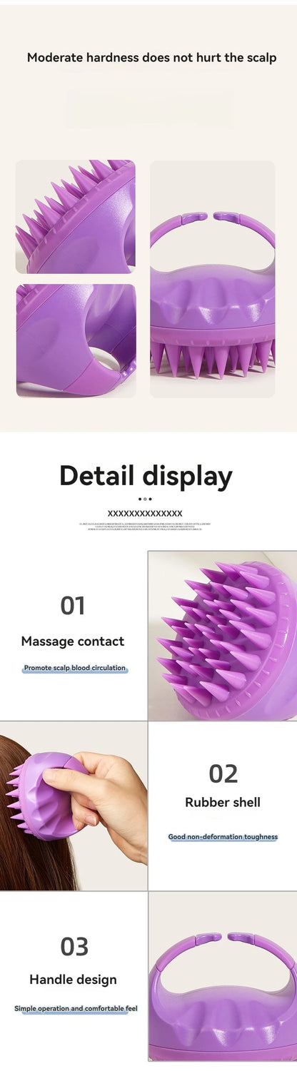 Scalp Scrubber Shampoo Brush Massager Clean Scalp Comb With Handle Hair Washing Brush Scalp Exfoliator Brush Head Scrubber Tools