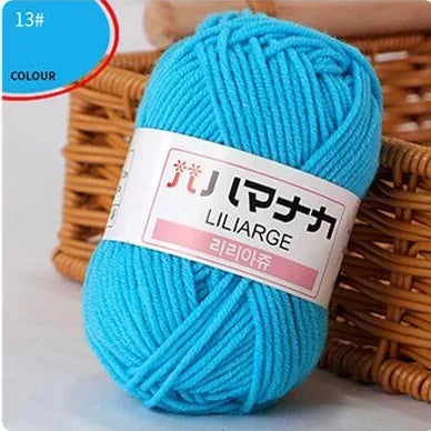 Multi-purpose 25g/ball Milk Cotton Yarn for DIY, Handmade Crafts, Amigurumi, Hats, and Bags