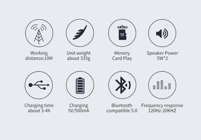 TG117 Bluetooth Speakers Portable Wireless Sound Box  Outdoor Loudspeaker Waterproof Stereo Surround Supports TF Radio