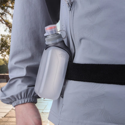 250ml Squeeze Water Bottle with Clip & Dustproof Lid Hydration Waist Bottle Leakproof Running Belt Bottle for Running Cycling