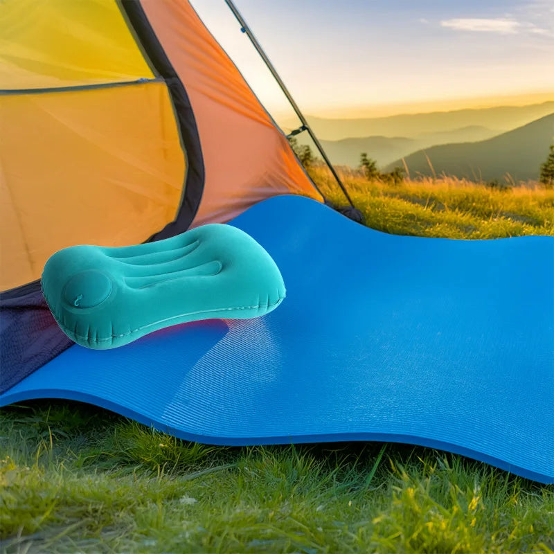 Camping Pillow Inflatable Travel Pillow 1pc Portable Neck Rest Press to Inflate Compact Air Pillow for Beach Office Home Travel