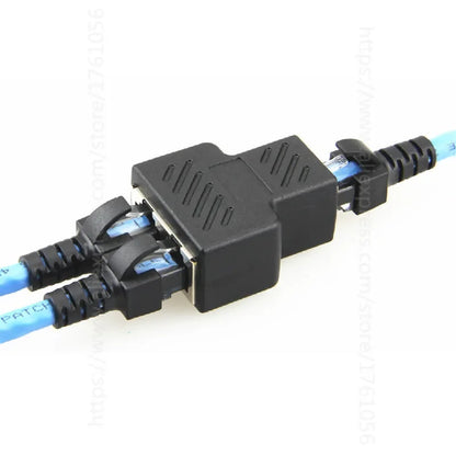 1 To 2 Ways RJ45 LAN Ethernet Network Cable Female Splitter Connector Adapter For Laptop Docking Stations