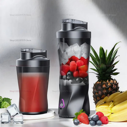Portable Juicer Blender USB Rechargeable 700ML Large Capacity Outdoor Fruit Smoothie Maker Dual-Use Mixer for Fitness and Travel