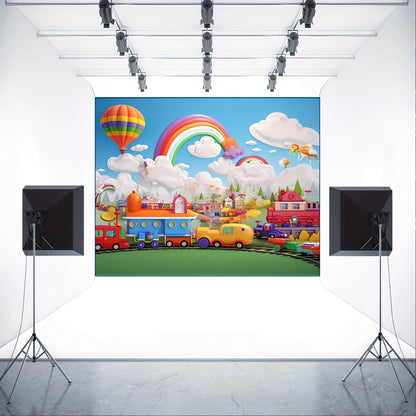 Train party Background Banner Decoration Party supplies Train birthday party gift supplies