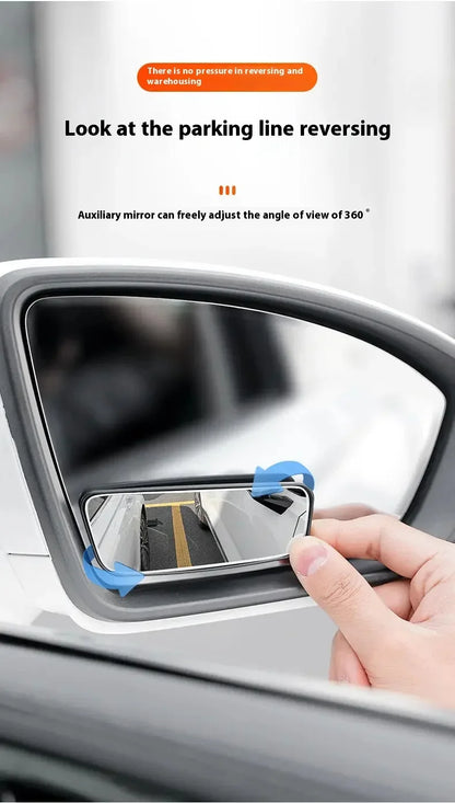 2Pcs 360 Degree Adjustable Blind Spot Mirror Car Auxiliary Rearview Convex Mirror Round Frame Wide Angle Mirrors for Car Reverse