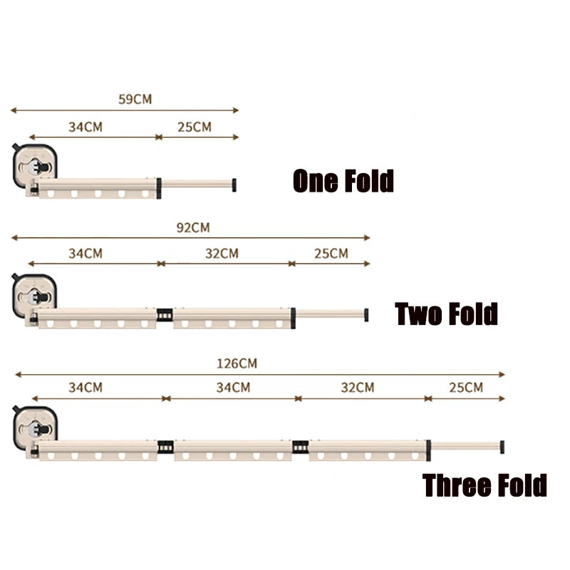 Retractable Clothes Hanger Wall Mounted No Punching Laundry Drying Rack Foldable Drying Racks Space Saving For Bathroom Balcony