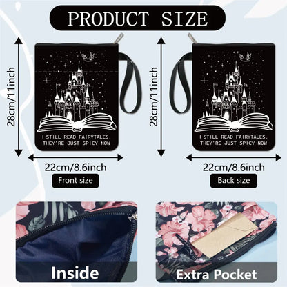 1pc Flower Book Sleeve Leaves Book Protector Plant Book Covers for Paperbacks Washable Fabric Cloth Book Cover with Zipper