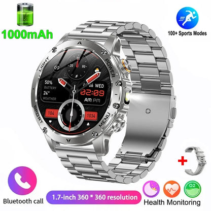 New For HUAWEI 1000mAh Large Capacity Battery Smart Watch Men Outdoor Flashlight BT Call Waterproof Sport Fitness SmartWatches