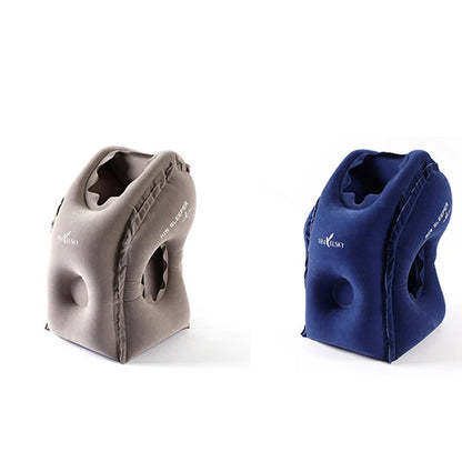 Inflatable Travel Pillow Travel Accessories For Long Haul Flights,Cars,Buses,Trains,Office Napping Sleeping Gray