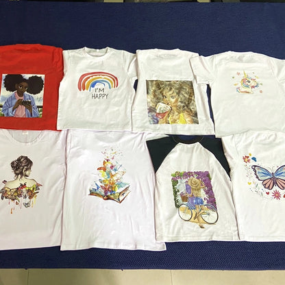 Rainbown Unicorn Heat Thermal Transfer For Clothes Cute Cartoon Iron-On Transfers Sticker On Babys Clothes DIY Aniaml Applique