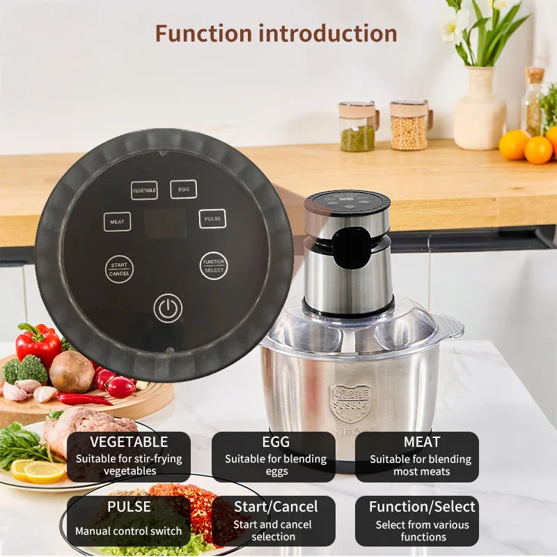 5L Electric Food Chopper Vegetable Chopper Small Food Processor Meat Grinder Mixer Electric Dicer Baby Food Processor