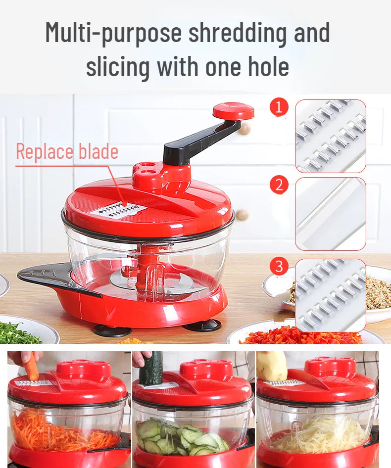 Mixer Food Processor Kitchen Manual Powerful Egg Blender Meat Grinder Vegetable Chopper Shredder Stainless Steel Blade Cutter