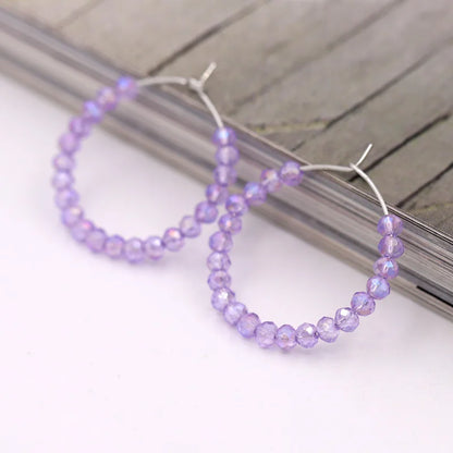 Fashion Women's Earrings Boho Colorful Crystal Beaded Earrings Jewelry Female Girls Gifts Ear Ring Accessories