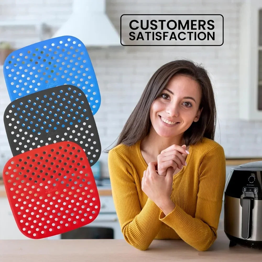 Reusable Air Fryer Liners 5QT or Bigger - Easy Clean Air Fryer  Dishwasher Safe Non Stick Parchment Paper Replacer
