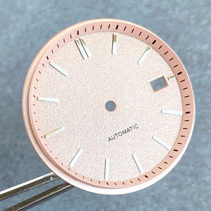 33.5mm Salmon Pink Black White Watch Dial Silver Hand Set Fit NH35 NH36 Automatic Movement Diving Men Watch Parts