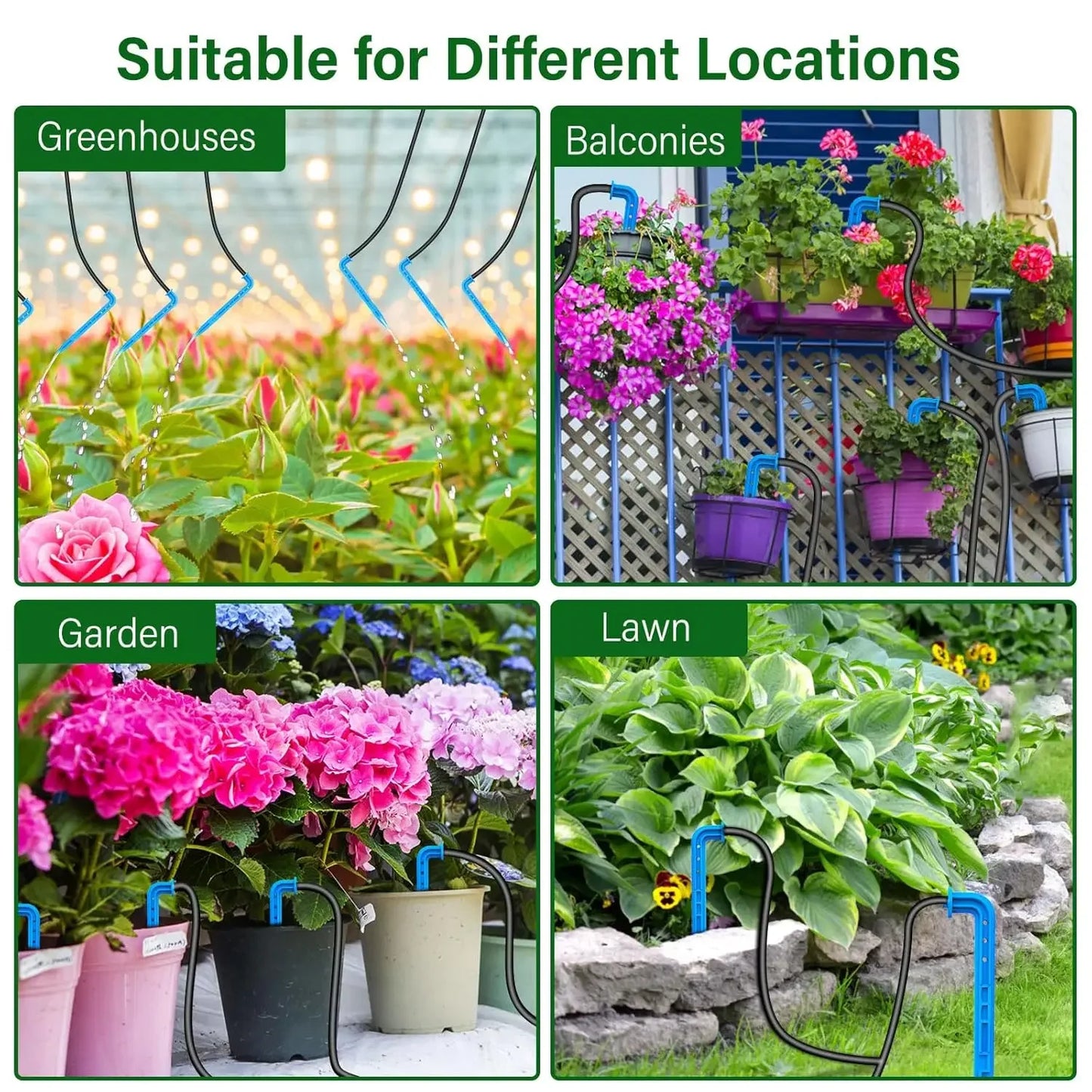 Solar Irrigation System for Garden Balcony Automatic Drip Irrigation System DIY Garden Watering System Drip Hose Irrigation