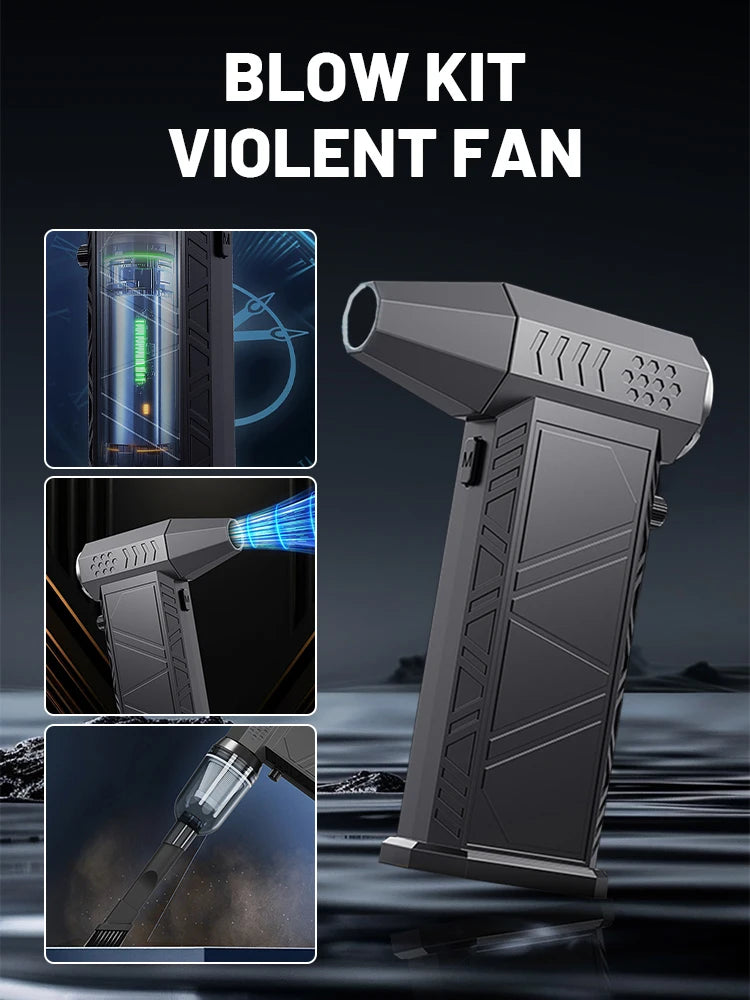 X9 Violent Fan 300000RPM Powerful Air Blower Vacuum Cleaner Type-C Charging Strong Winds 58m/s Brushless Turbo Jet Blower Dryer