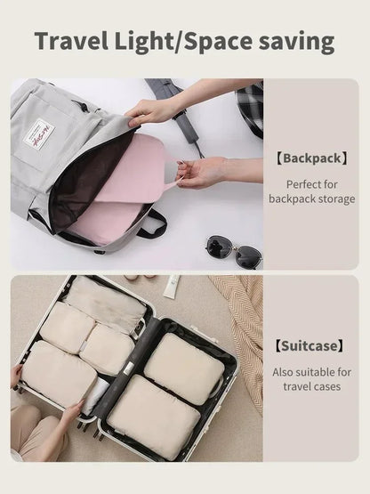 1pc Portable Travel Compression Packing Cubes Suitcase Clothes Organizers Waterproof Luggage Cases Drawer Large Capacity Bags