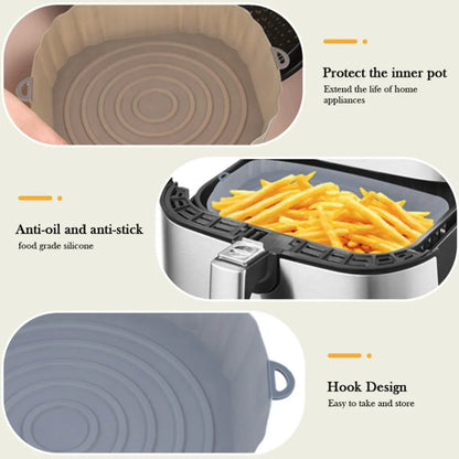 Multipurpose Air Fryer Pad Silicone Air Fryer Liners Accessories Cake Baking Pan Round Insulation Pad Tray Fryer Pad