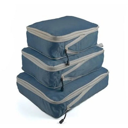 3pcs/set Compression Packing Cubes Travel Storage Bag Luggage Suitcase Organizer Set Foldable Waterproof Nylon Material