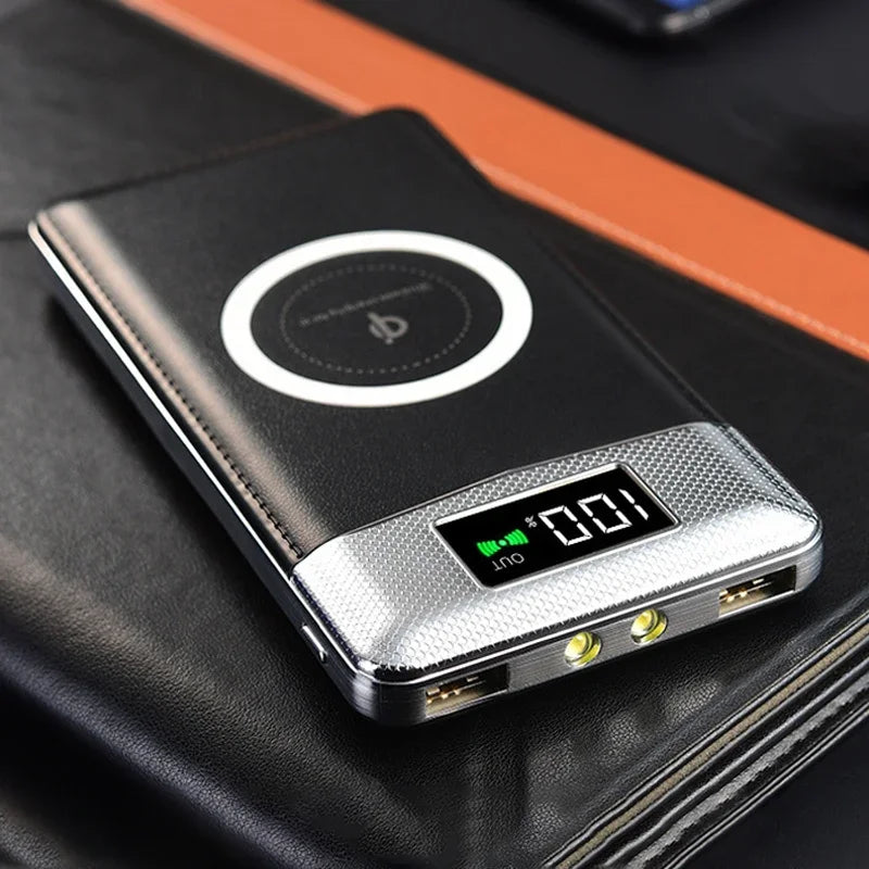 2025 New 10000mAh/20000mAh Four Color Wireless Mobile Power Bank External Battery Built in Charger Mobile Power Bank for iPhone