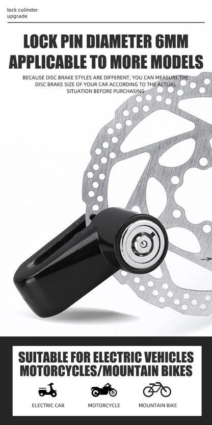 Motorcycle Bike Lock Security Anti Theft Bicycle Motorbike Motor Disc Brake Lock Theft Protection for Scooter Safety Motor Lock