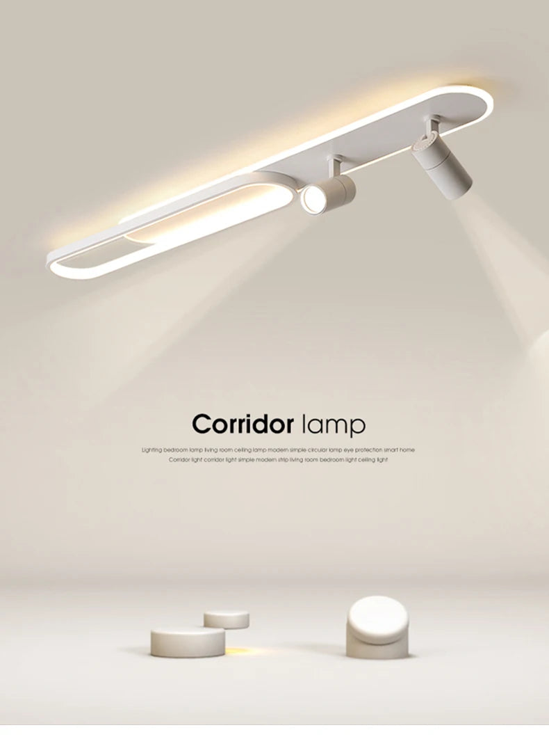 LED Ceiling Lights With Spotlights Minimalist Track Lights for Bedroom Lobby Dining Room Hall Corridor Long Strip Ceiling Lamps
