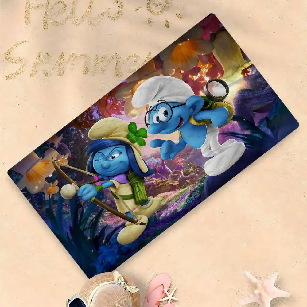 Cartoon S-Smurfs Cartoon Beach Towel Cute Kawaii Room Decor Bath Girls Children Hand Towels For Bathroom Shower