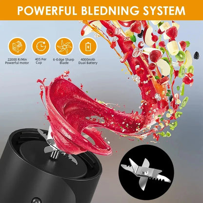New Portable Blender Fresh Juice Mixer Electric Wireless Charge Mini Fruit Mixers Juicer Cup Blender Milkshake Juice Maker Ma