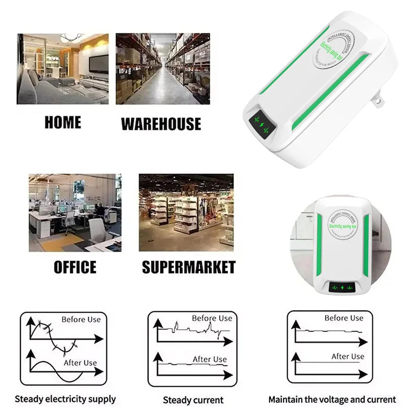 Electricity Energy Saver Pro Power Save 90V-250V Home Office Energy Saving Plugs US/UK/EU Stable Voltage Electricity Save Box